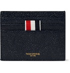 Thom Browne - Striped Grosgrain-Trimmed Pebble-Grain Leather Cardholder - Navy