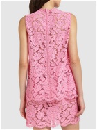 DOLCE & GABBANA - Floral & Dg Lace Sleeveless Top