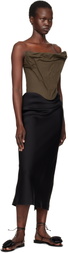 Magda Butrym Brown Draped Strapless Corset