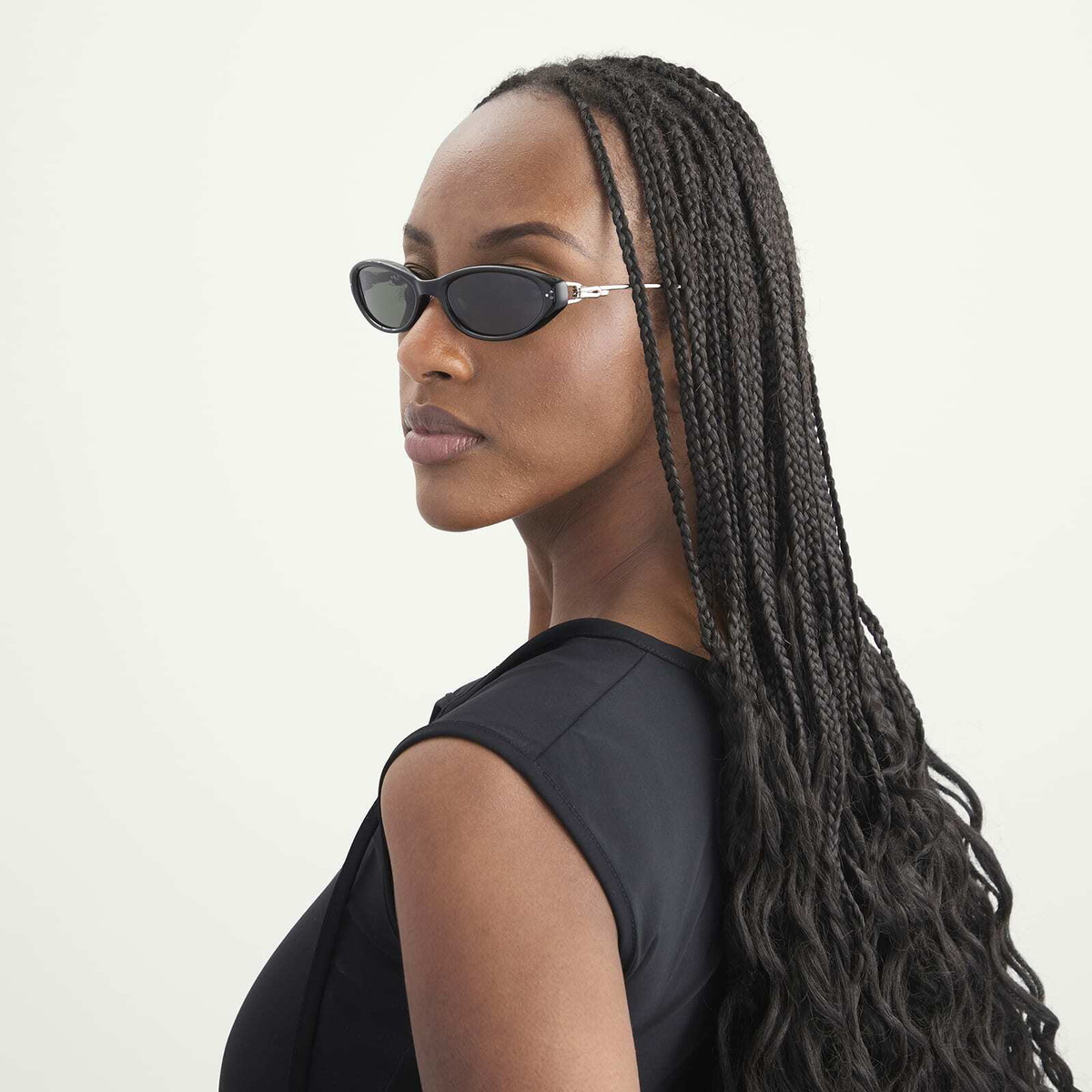 Gentle Monster Crepe Sunglasses in Black/Black 