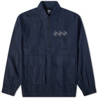 The Trilogy Tapes Men's Lightweight Half Zip Overshirt in Navy