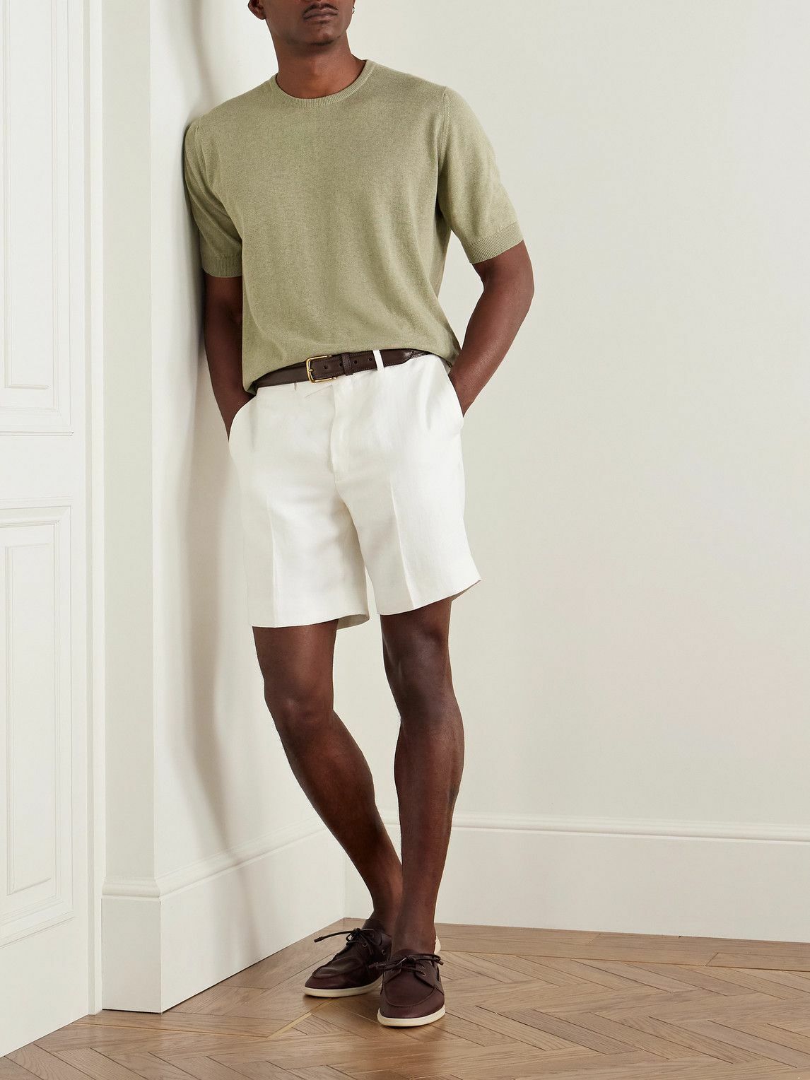 Kingsman - Straight-Leg Linen-Twill Shorts - White