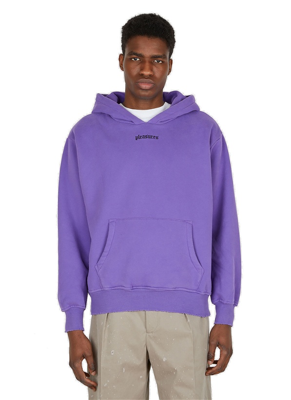 Photo: Logo Embroidery Hooded Sweatshirt in Purple