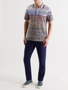 Missoni - Striped Cotton-Piqué Polo Shirt - Blue