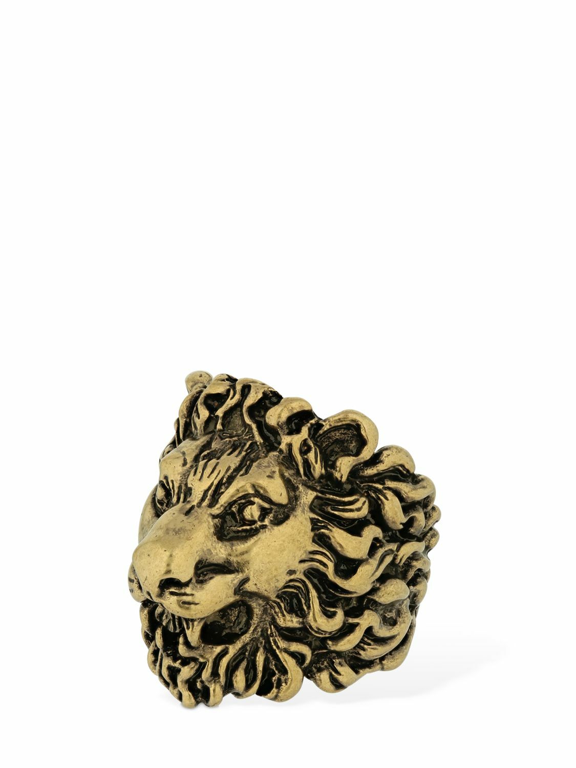 GUCCI - Lionhead Thick Brass Ring Gucci