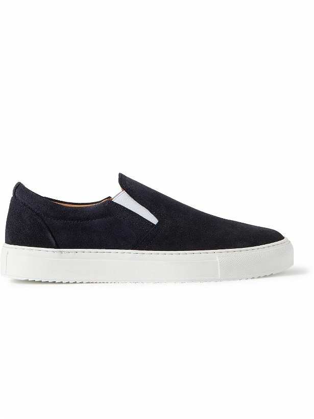 Photo: Mr P. - Larry Suede Slip-On Sneakers - Blue