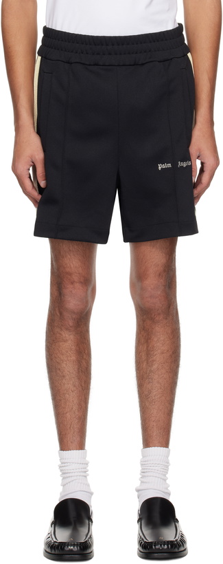 Photo: Palm Angels Black Embroidered Logo Track Shorts