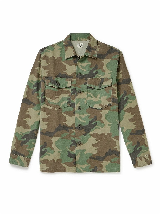 Photo: OrSlow - Woodland Camouflage-Print Cotton-Canvas Shirt - Green