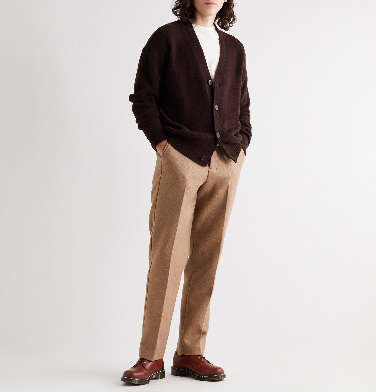 Studio Nicholson - Felli Washed Wool-Blend Cardigan - Brown Studio