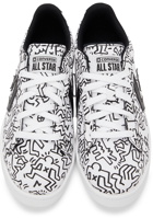 Converse White & Black Keith Haring Edition Leather Pro Ox Sneakers