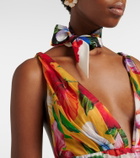 Dolce&Gabbana Floral silk twill scarf
