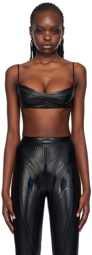 Mugler Black Embossed Bralette