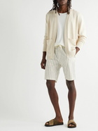 NN07 - Keith Straight-Leg Striped Cotton-Blend Drawstring Shorts - Neutrals