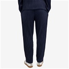 Homme Plissé Issey Miyake Men's Pleated Straight Leg Trousers in Navy