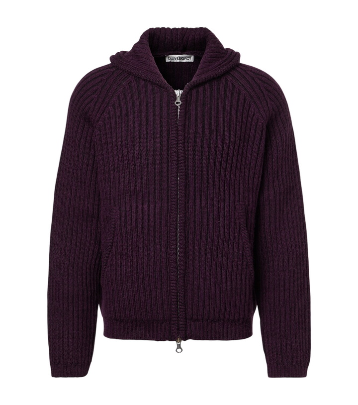 Photo: Our Legacy Level ribbed-knit wool zip-up hoodie