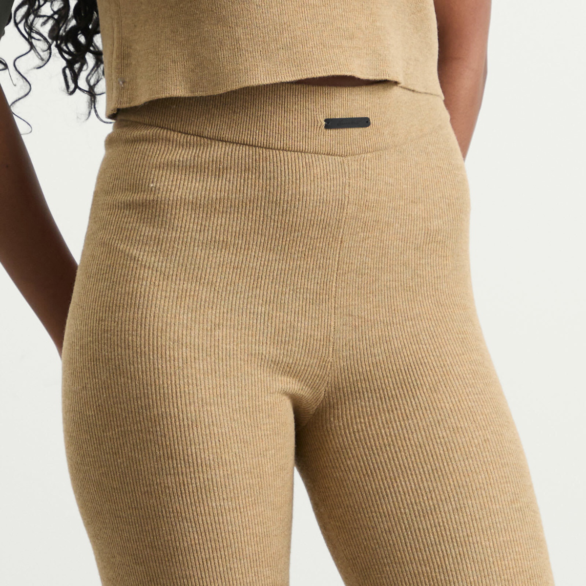 Fear of God ESSENTIALS Women's Rib Knit Leggings in Dune