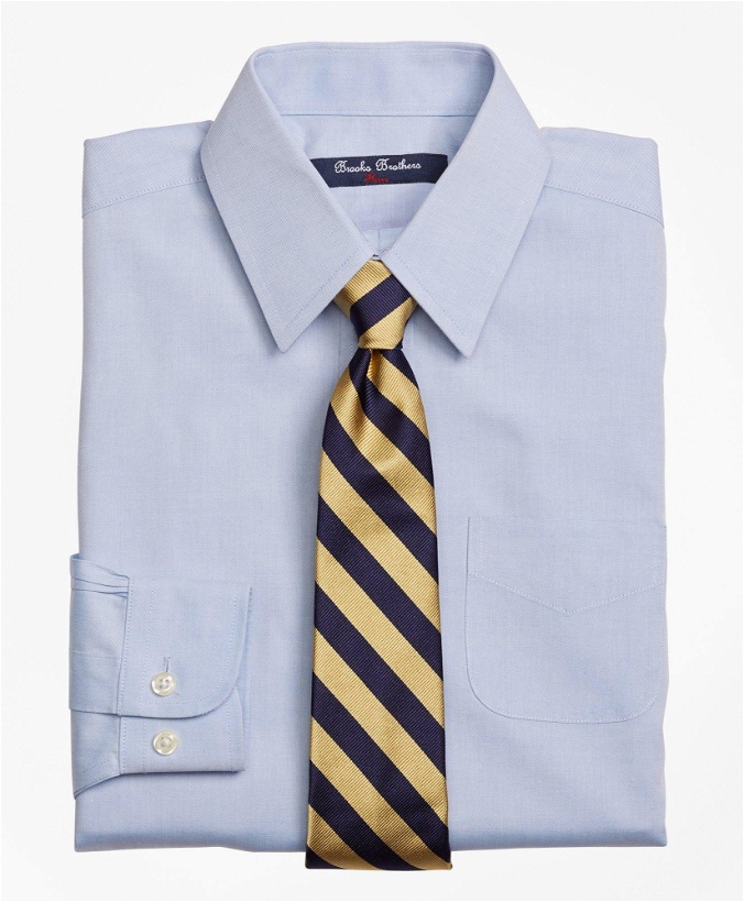 Photo: Brooks Brothers Boys Non-Iron Supima Pinpoint Cotton Forward Point Dress Shirt | Light Blue