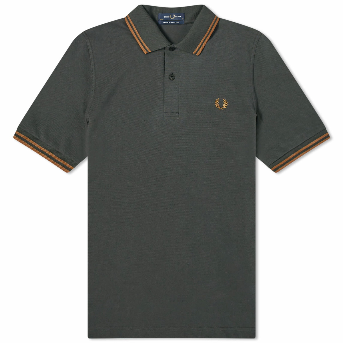 ◇FRED PERRY◇ M12 Twin Tip Fred Perry Shirt Night Green Dar TWIN TIPPED FRED PERRY SHIRT – 707