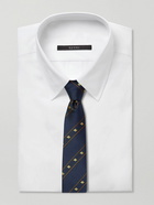 GUCCI - 7cm Logo-Detailed Striped Silk-Jacquard Tie