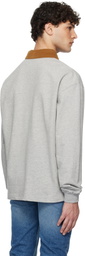 Uniform Bridge Gray 'AE' Corduroy Collar Polo