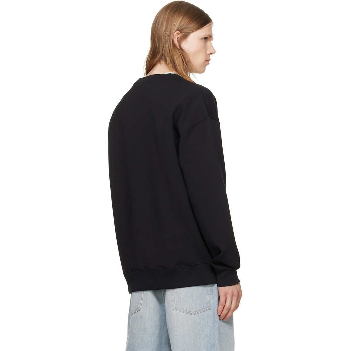 Hugo Black Stacked-Logo Badge Cotton-Blend Sweatshirt
