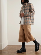 Burberry - Fleece-Lined Checked Wool and Cotton-Blend Flannel Overshirt - Neutrals