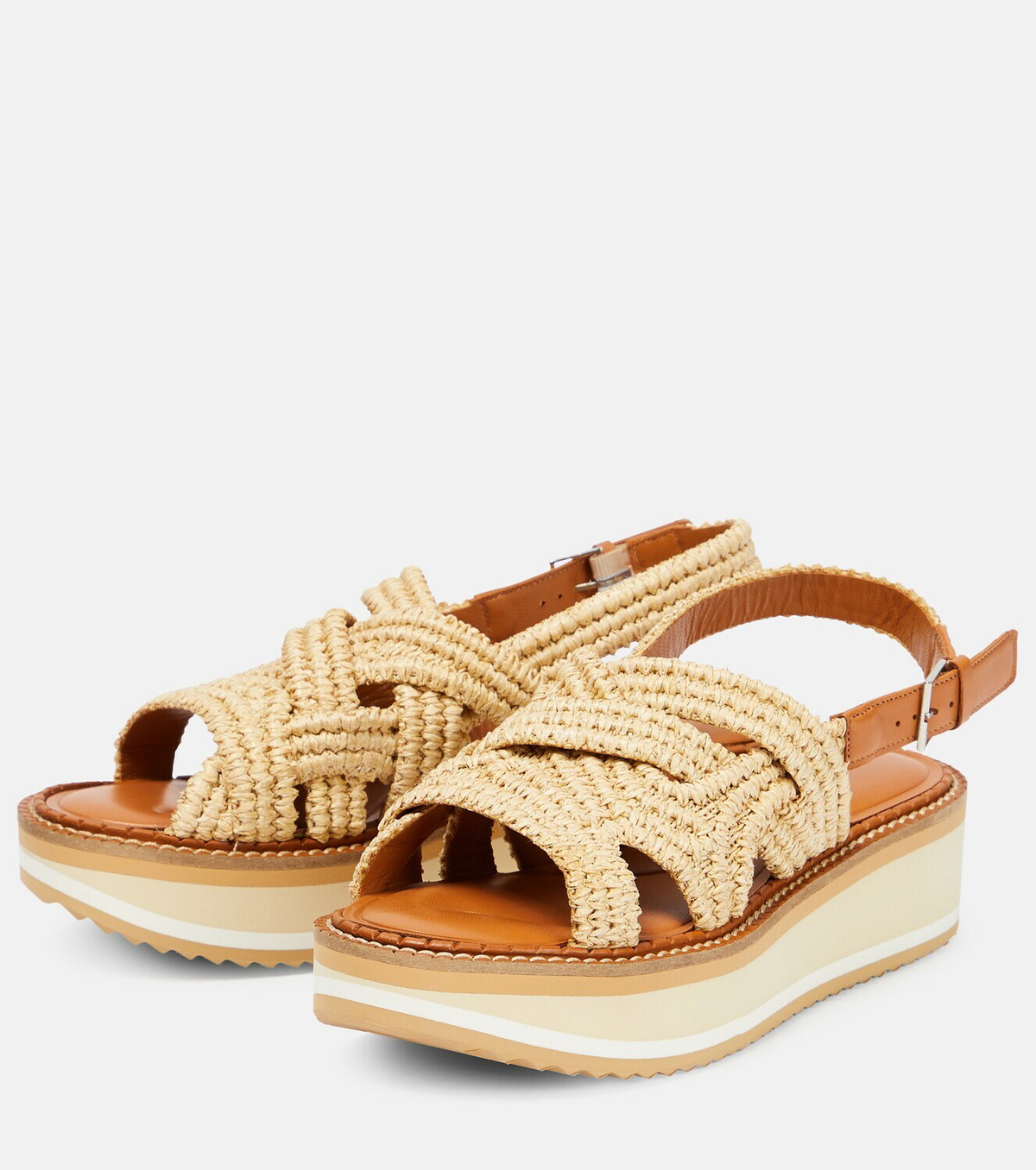 Clergerie - Frieda raffia platform sandals
