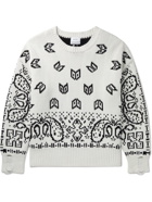 RHUDE - Distressed Cotton and Cashmere-Blend Jacquard Sweater - White