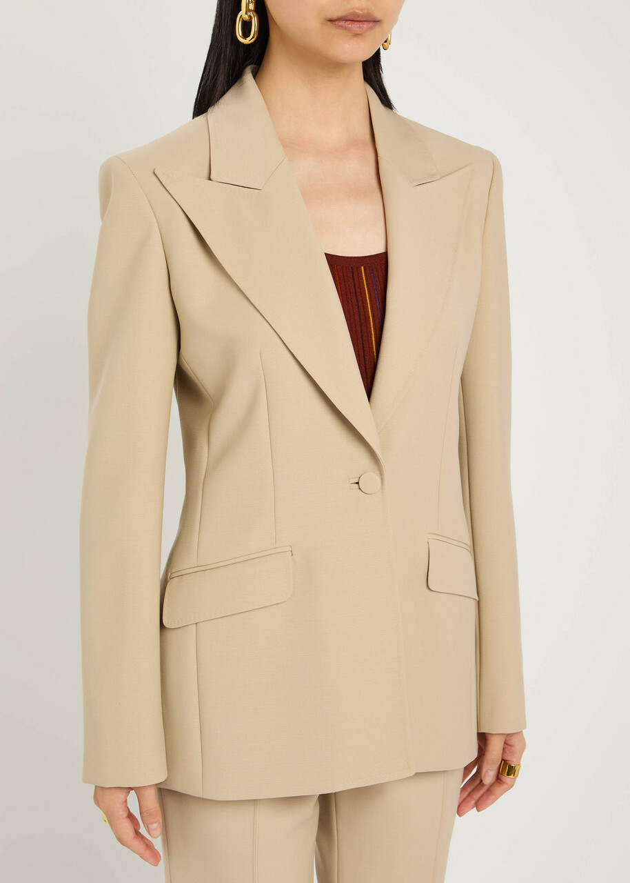 Gabriela Hearst Leiva Wool Blazer Khaki