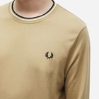 Fred Perry Men's Twin Tipped T-Shirt in Warm Stone