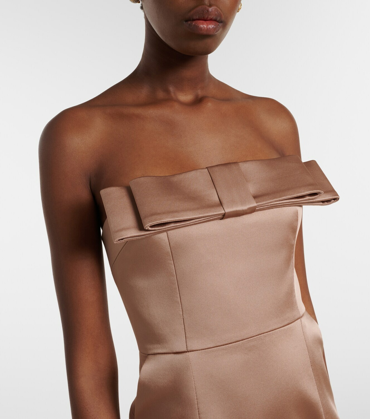 The New Arrivals Ilkyaz Ozel Sisu bow-detail satin bustier gown