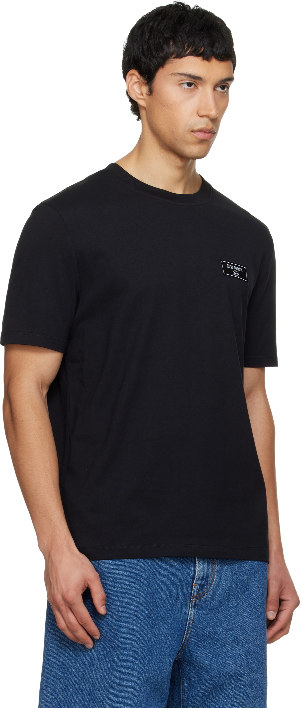 Balmain Black Couture Label T-shirt
