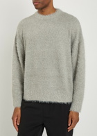 Mki Miyuki Zoku Logo-embroidered Brushed Knit Jumper Grey