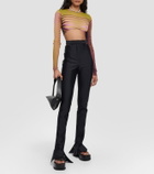 Jean Paul Gaultier Printed mesh crop top