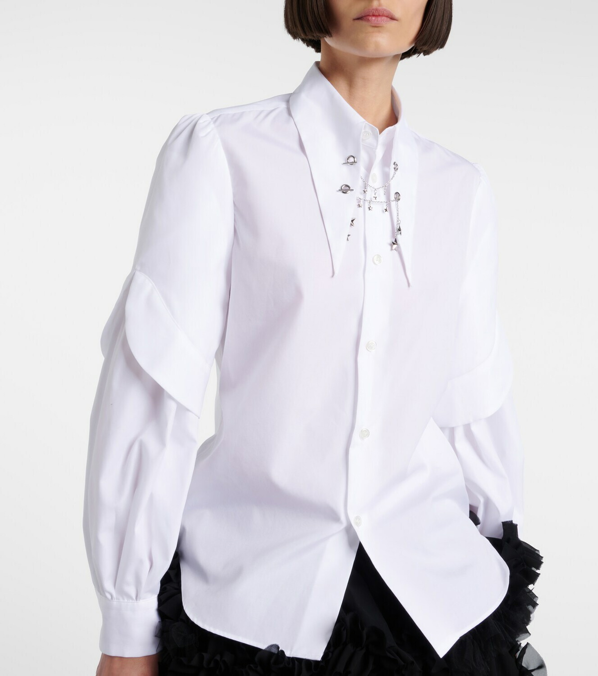 Noir Kei Ninomiya Embellished cotton shirt