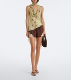 De La Vali Elia lace-trimmed crêpe de chine shorts