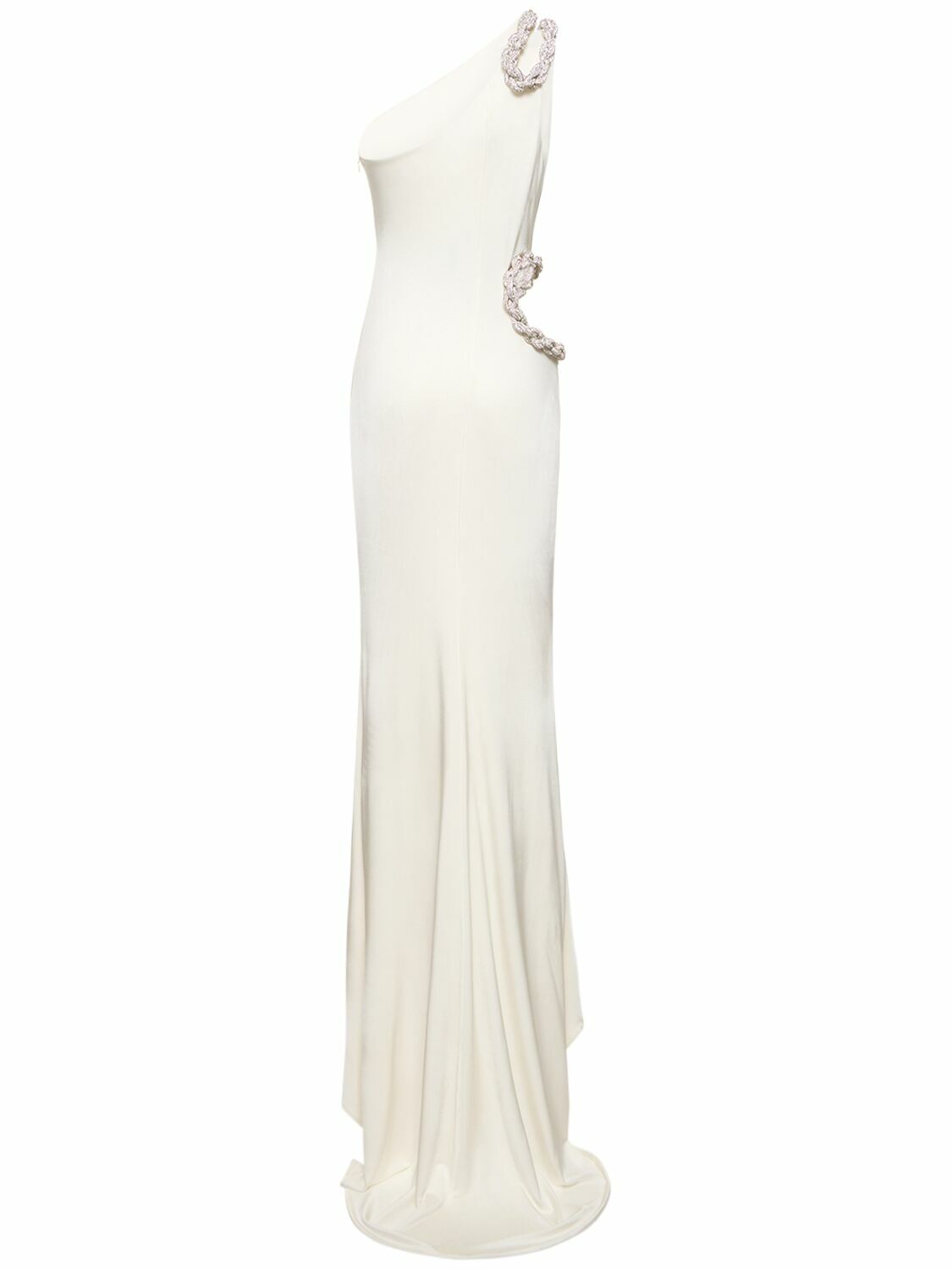 STELLA MCCARTNEY Embellished Viscose Satin Cutout Dress Stella McCartney STELLA MCCARTNEY Embellished Viscose Satin Cutout Dress Stella McCartney