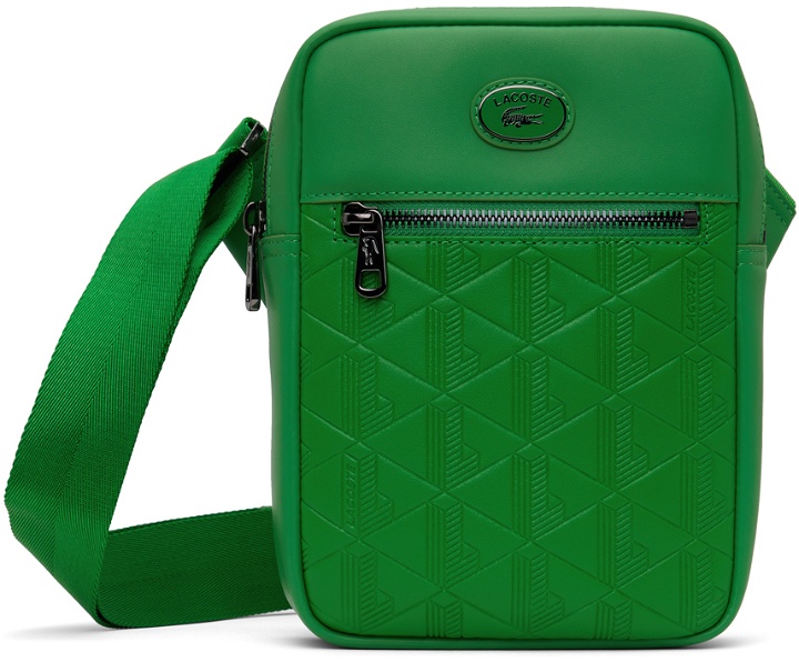 Photo: Lacoste Green Leather Monogram Vertical Bag