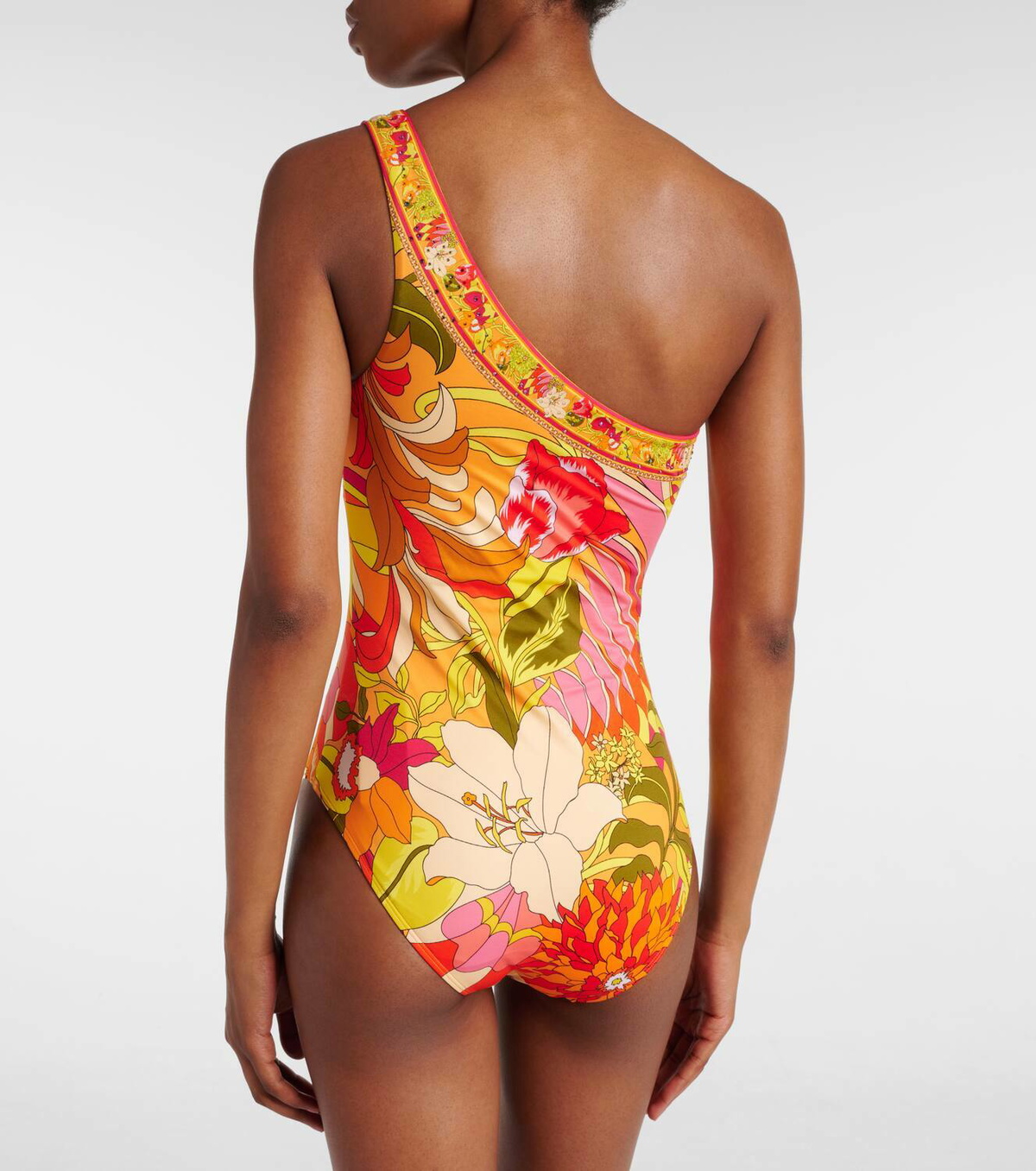Camilla Embellished one-shoulder swimsuit