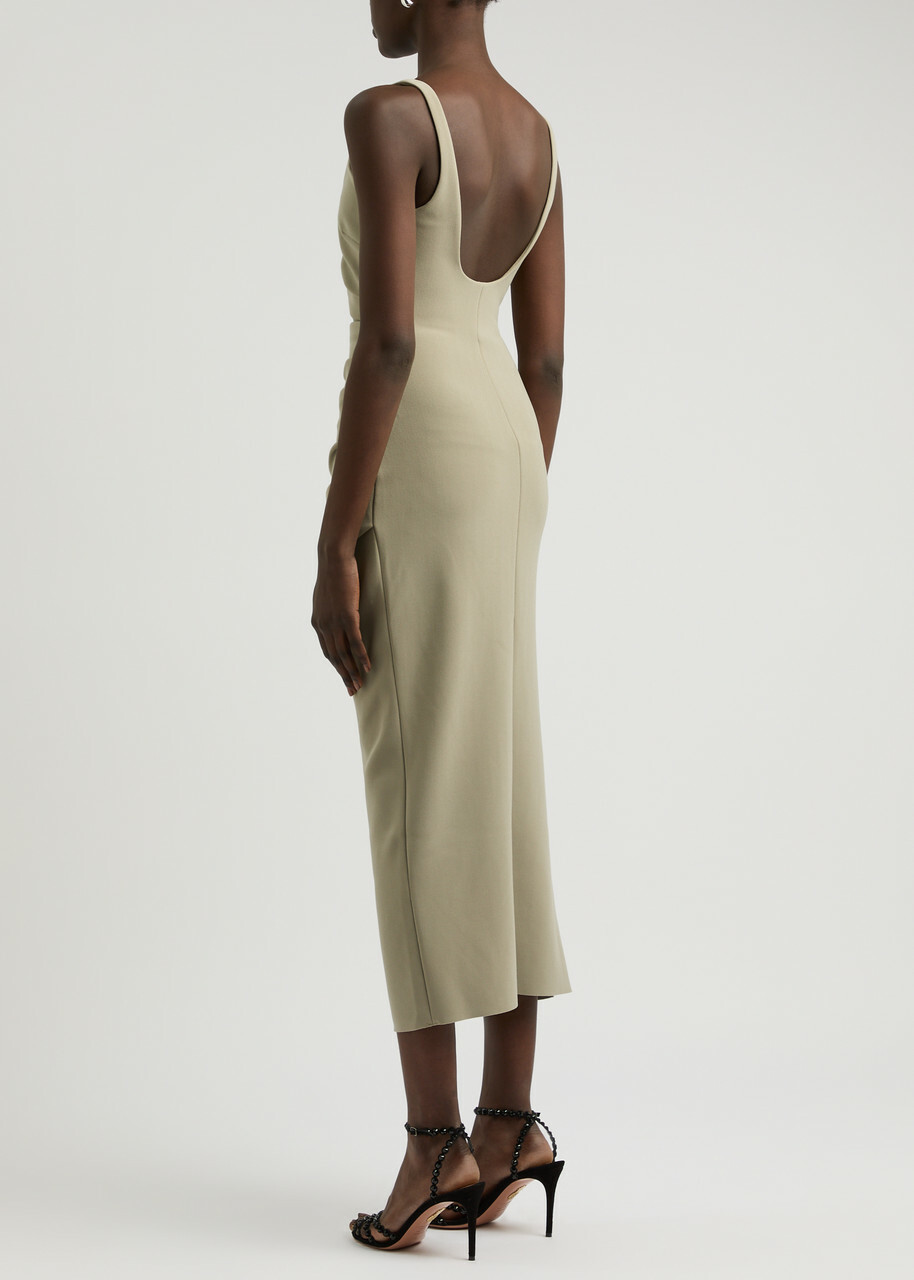 Bec & Bridge Karina Tuck Ruched Midi Dress Sage BEC + BRIDGE