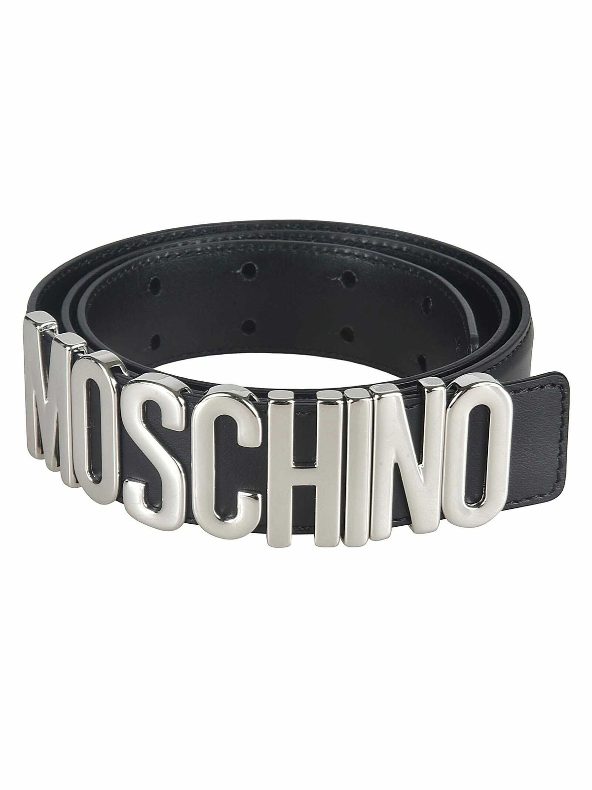 Moschino logo-plaque buckled belt Moschino - Gold Plaque Buckle Moschino Couture Logo Leather  main image 3
