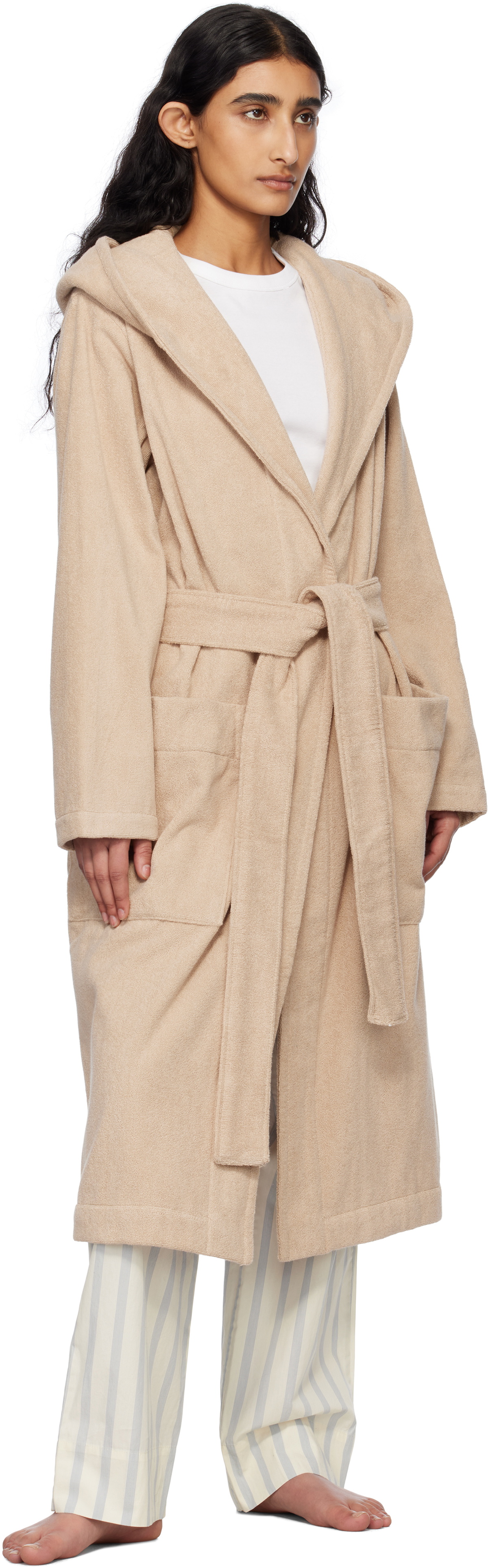 Tekla Beige Hooded Bathrobe Tekla Fabrics
