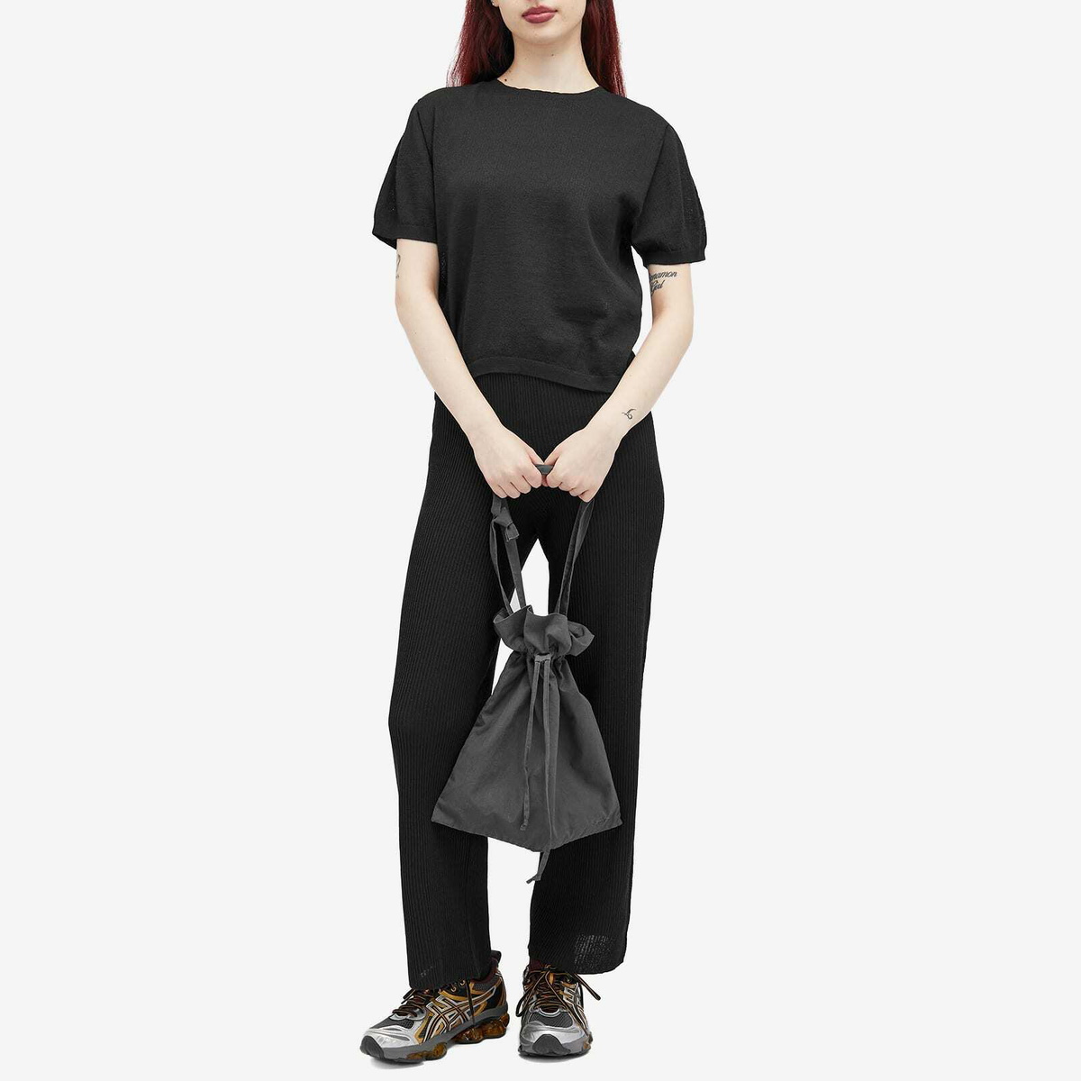 Snow Peak Women's High Gauge Light Knit Top in Black