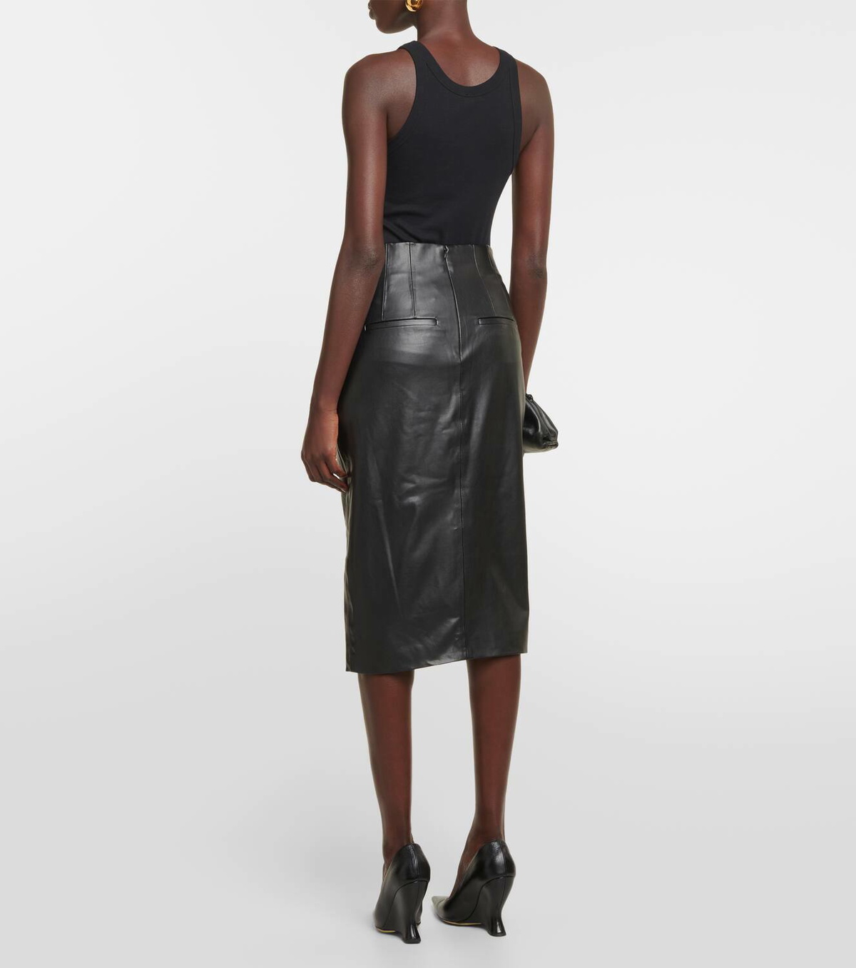 Veronica Beard Barrie faux leather midi skirt Veronica Beard