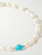 Peyote Bird - Seneca Silver, Pearl and Turquoise Bracelet