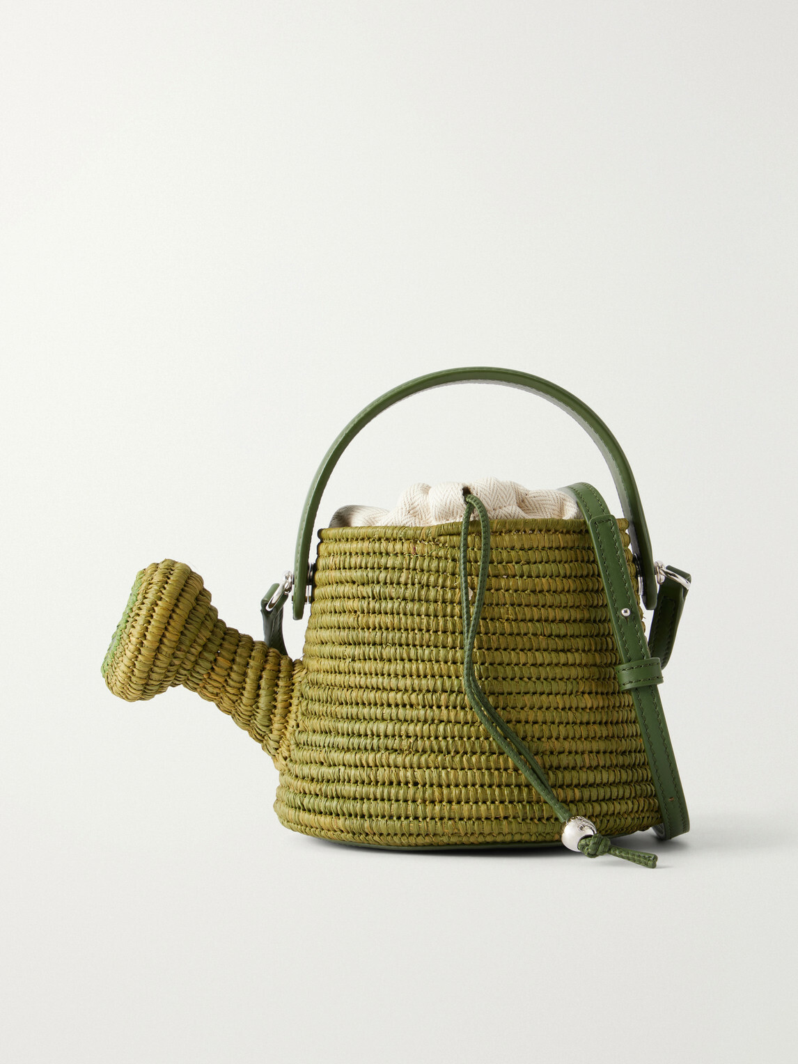 LOEWE - Paula's Ibiza Watering Can Leather-Trimmed Raffia Messenger Bag