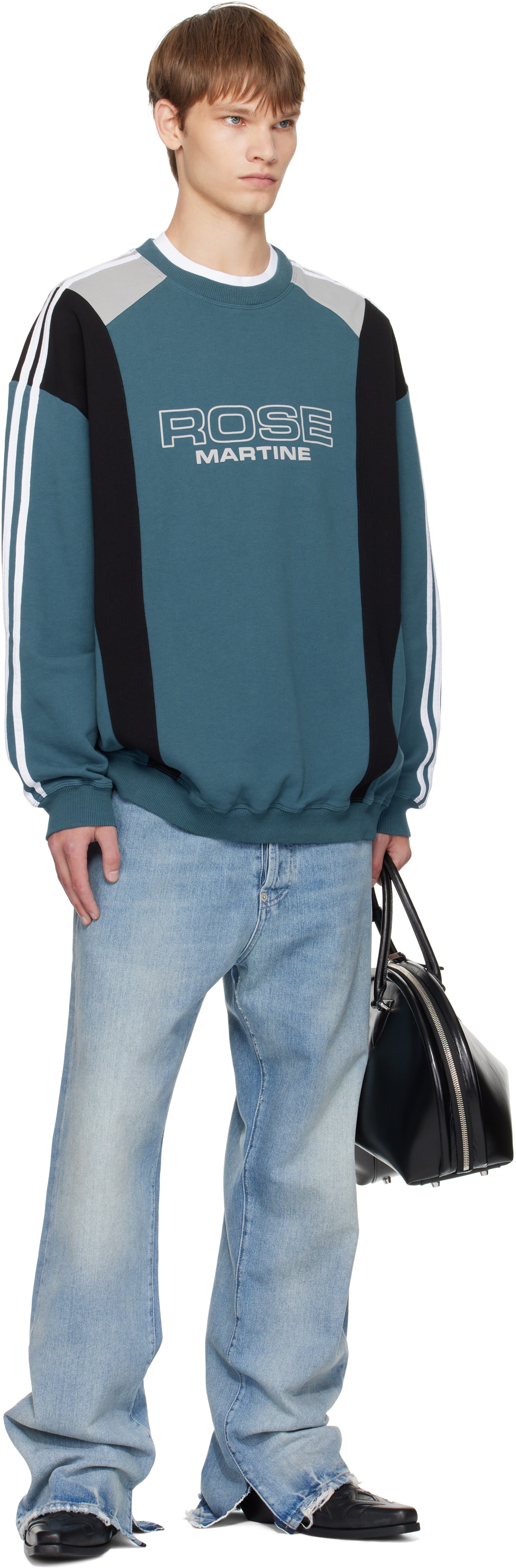 Martine Rose Blue Panelled Sweatshirt