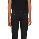 Alexander McQueen Black Leather-Trimmed Jeans