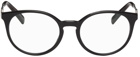 Valentino Garavani Black & Gunmetal VLogo Cat Eye Glasses
