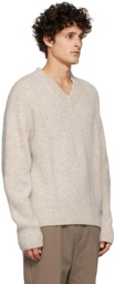 Nanushka Beige Huxley Knit V-Neck Sweater